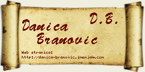 Danica Branović vizit kartica
